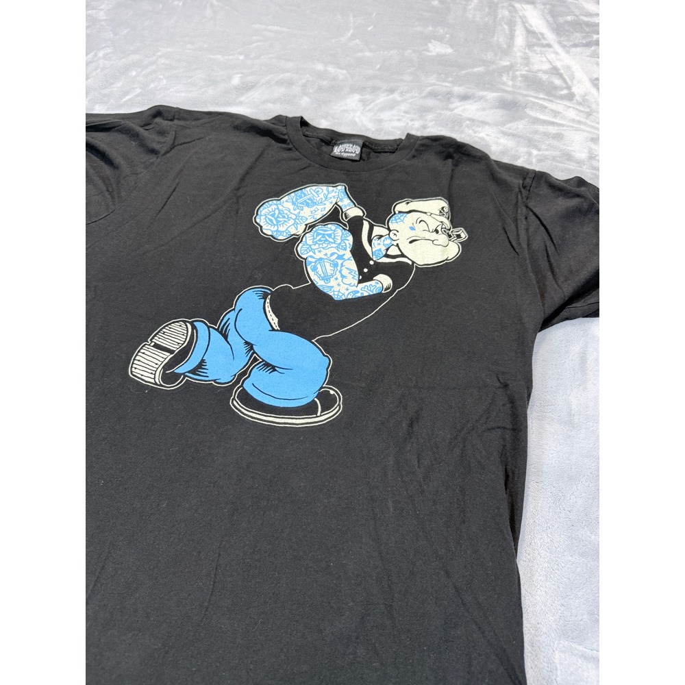 Lowbrow Art Company Mens Popeye Tattooed‎ Graphic T-Shirt Black XL Made in USA